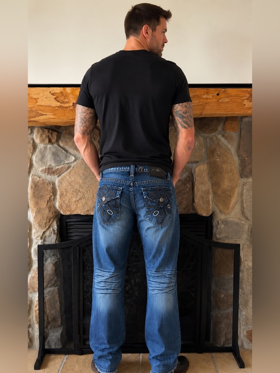 Affliction Other - Affliction Black Premium Blake Relaxed Straight Leg w/ Embroidered Pockets